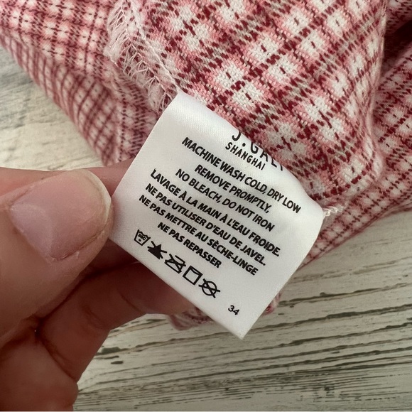 John Galt Skirt Women S Red White Plaid Mini Slit Fitted Y2K Brandy Melville - Picture 8 of 8